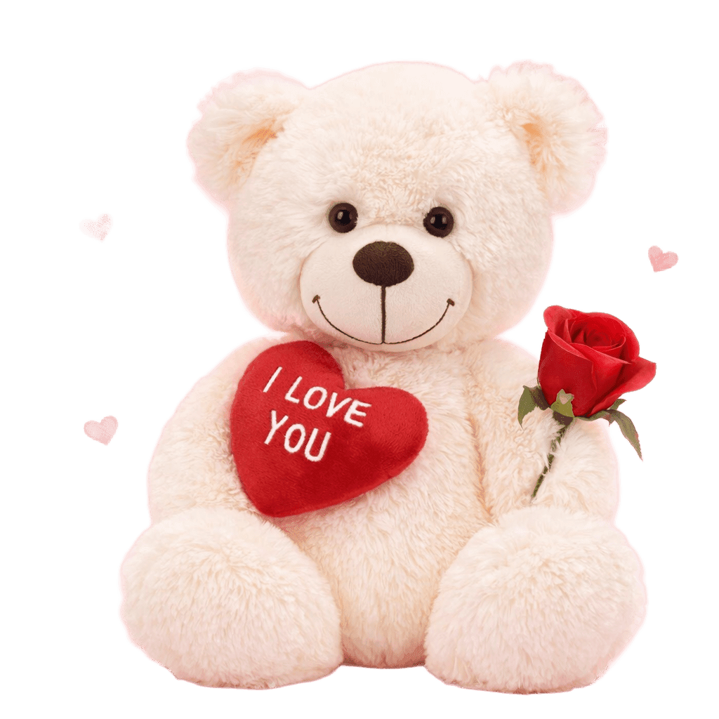 Peluche douce et symbolique conçue comme cadeau de Saint-Valentin